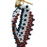 The Nomad – Kleurrijke handgemaakte statement oorbel (parel/groen/bruin)