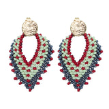 The Nomad – Kleurrijke handgemaakte statement oorbel rood/groen