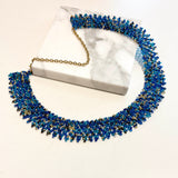 The Drifter - Handgemaakte glaskralen statement ketting in blauw