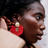 The Voyager - Rode Lichtgewicht Statement Oorbellen