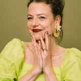 The Voyager - Beige Lichtgewicht Statement Oorbellen