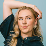 The Seeker Oorbellen - Lichtgewicht bloem kralen oorbellen in parelwit