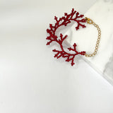 The Wanderer Armband – Glaskralen statement armband in rood